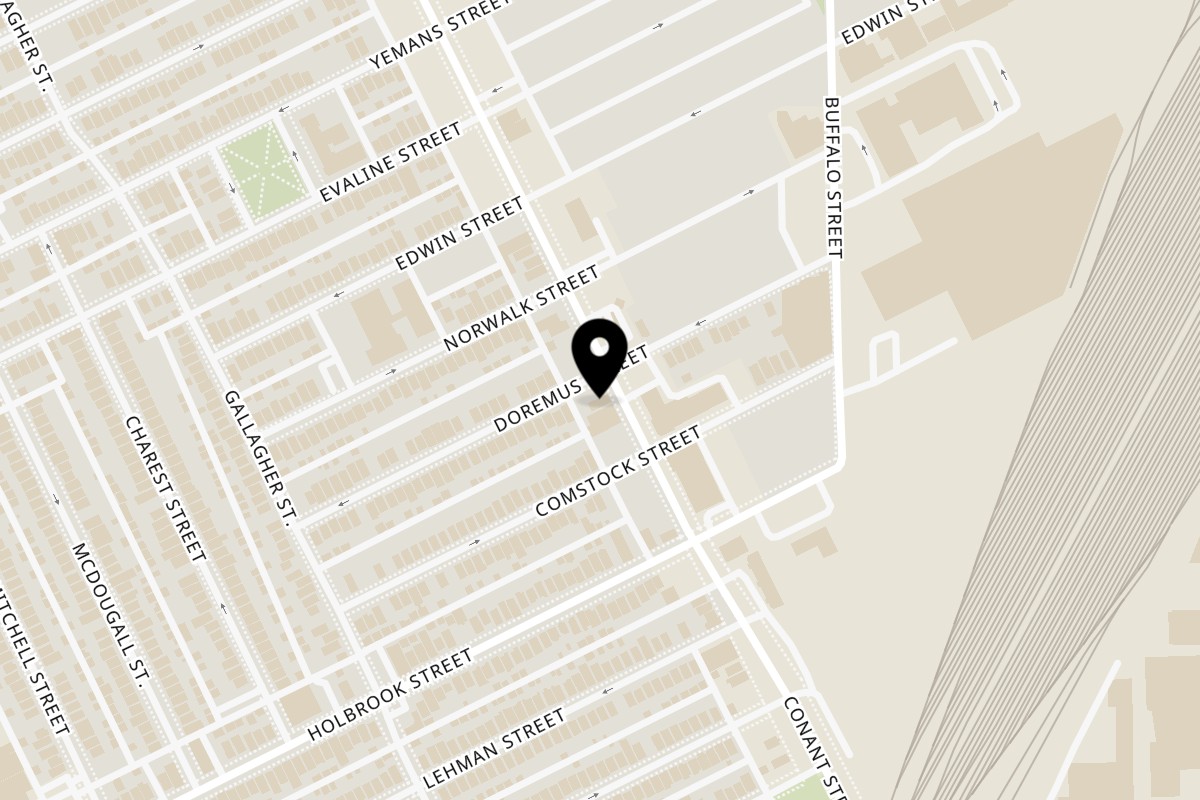Map showing the location of Bowls N Bites on 9433 Conant in Hamtramck
